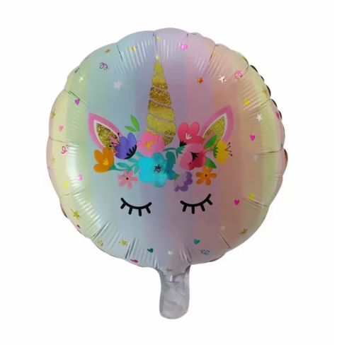 Folinis balionas „Vienaragis gėlėtas“ 45cm