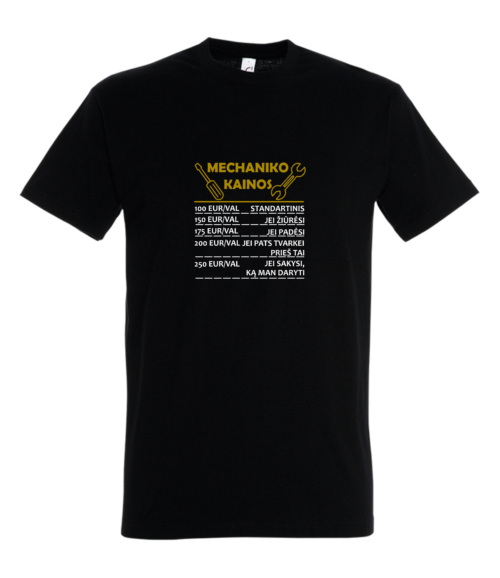 Marškinėliai Mechaniko kainos L ir XL dydis.