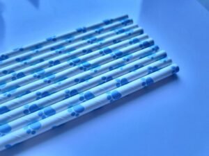 Šiaudeliai "Paw mėlina" 10vnt