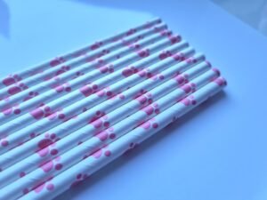 Šiaudeliai "Paw rožiniai" 10vnt