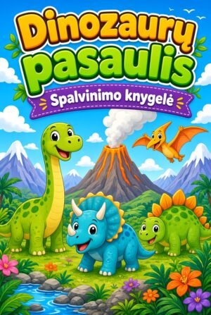 Spalvinimo knygelė ,,Dinozaurų pasaulis"
