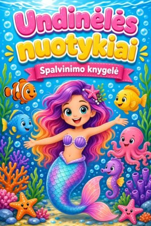 Spalvinimo knygelė ,,Undinėlės nuotykiai"